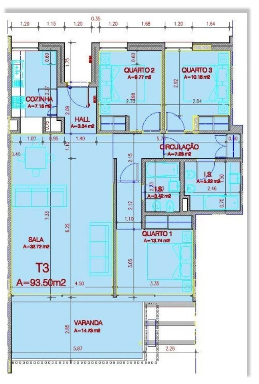 Apartamento T3 para Venda em Mexilhoeira Grande Planta 1