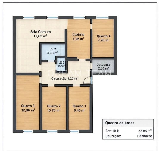 Apartamento T4 para Venda em Baixa da Banheira e Vale da Amoreira Planta 1