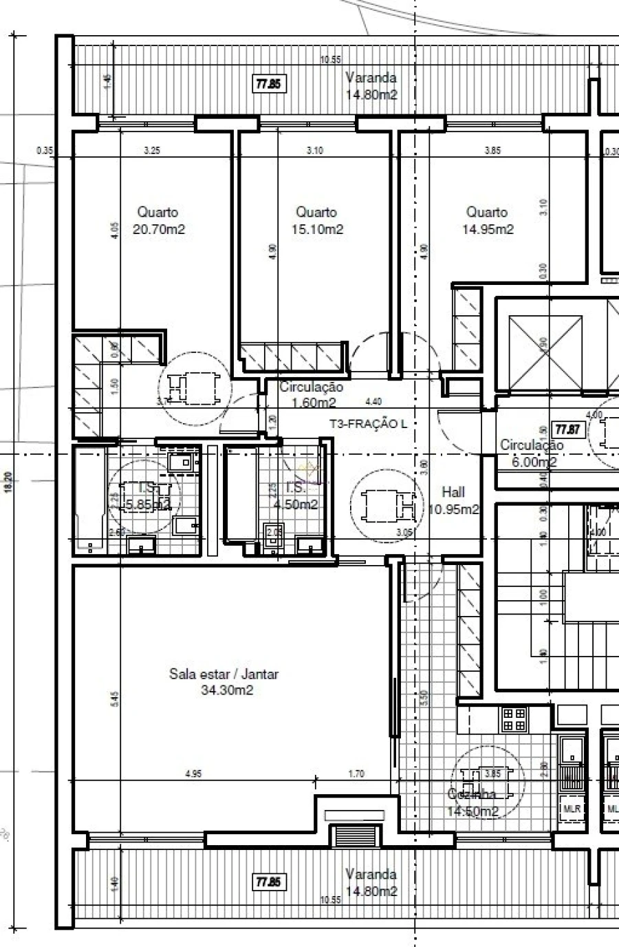 Apartamento T3 para Venda em Alverca do Ribatejo e Sobralinho Planta 1