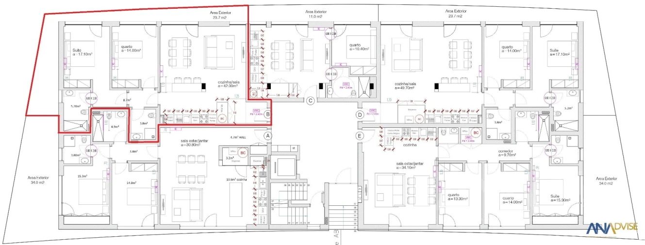 Apartamento T2 para Venda em Viseu Planta 1