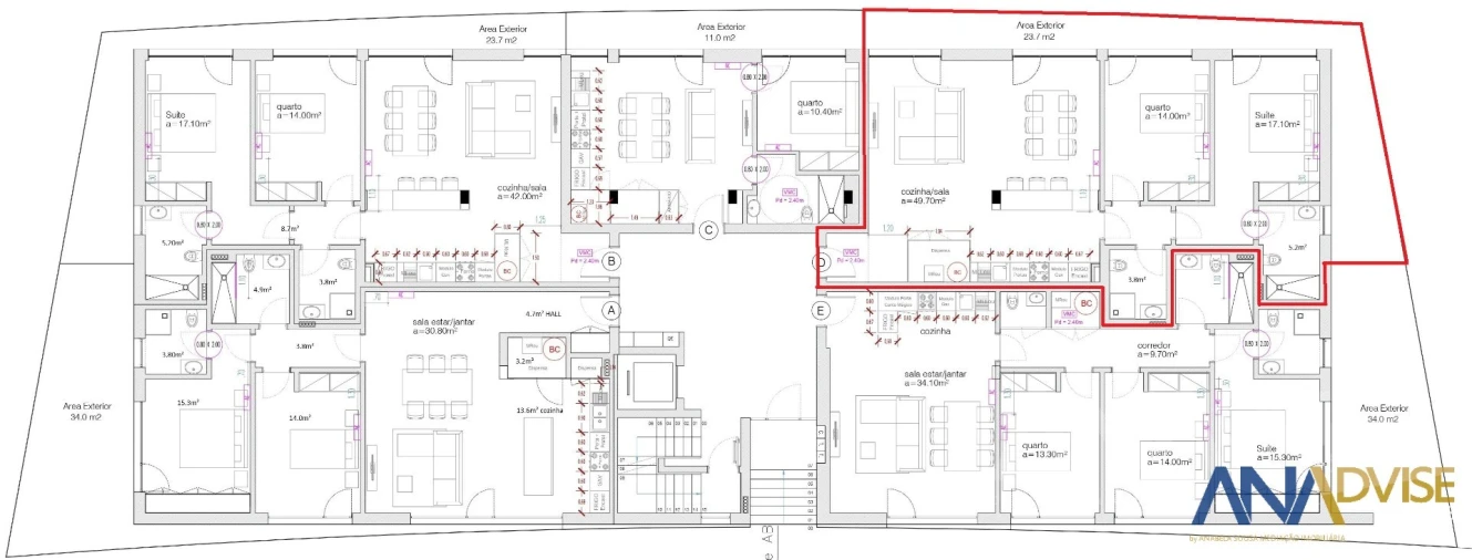 Apartamento T2 para Venda em Viseu Planta 1
