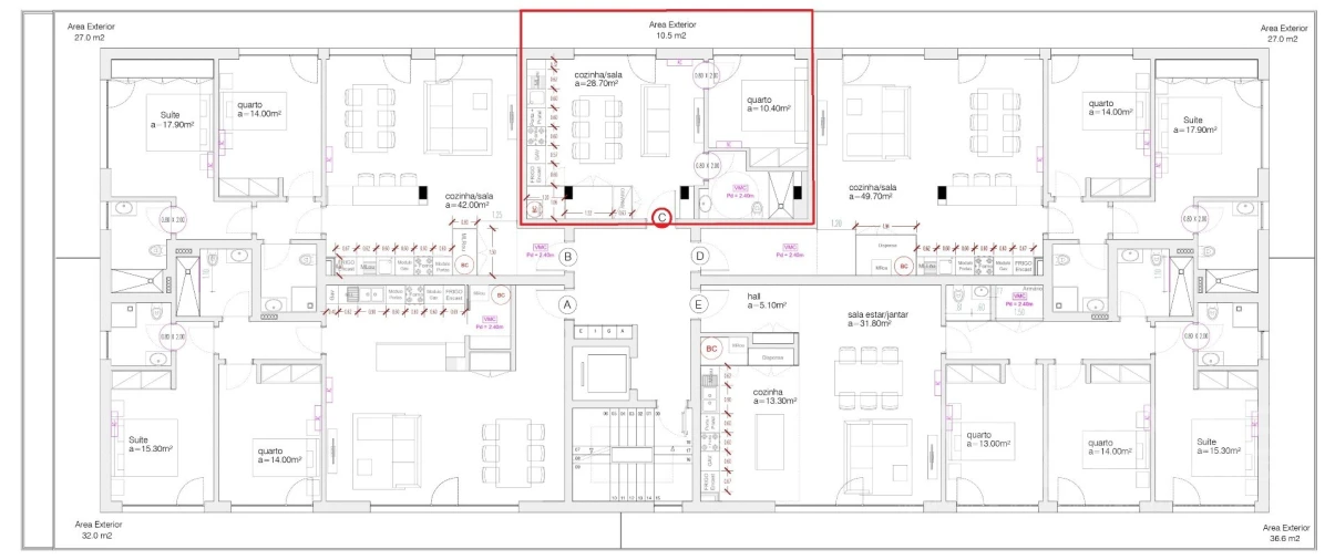 Apartamento T1 para Venda em Viseu Planta 1