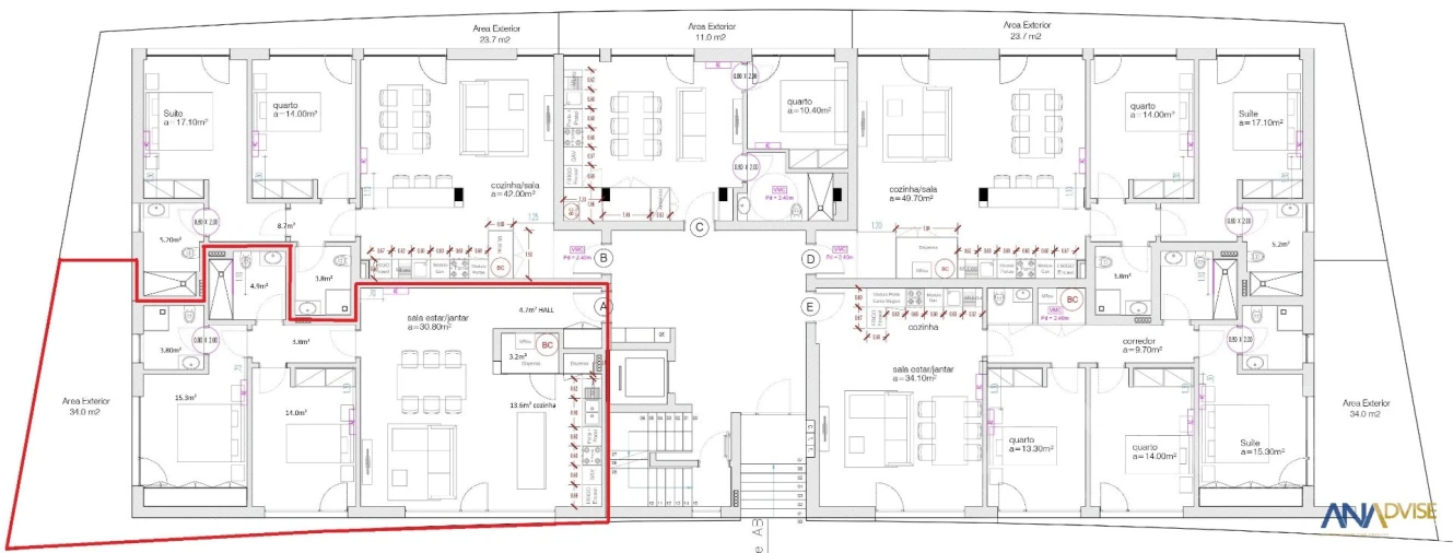 Apartamento T2 para Venda em Viseu Planta 1