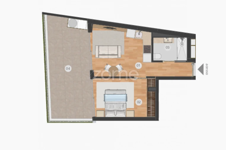 Apartamento T1 para Venda em Matosinhos e Leça da Palmeira Planta 1