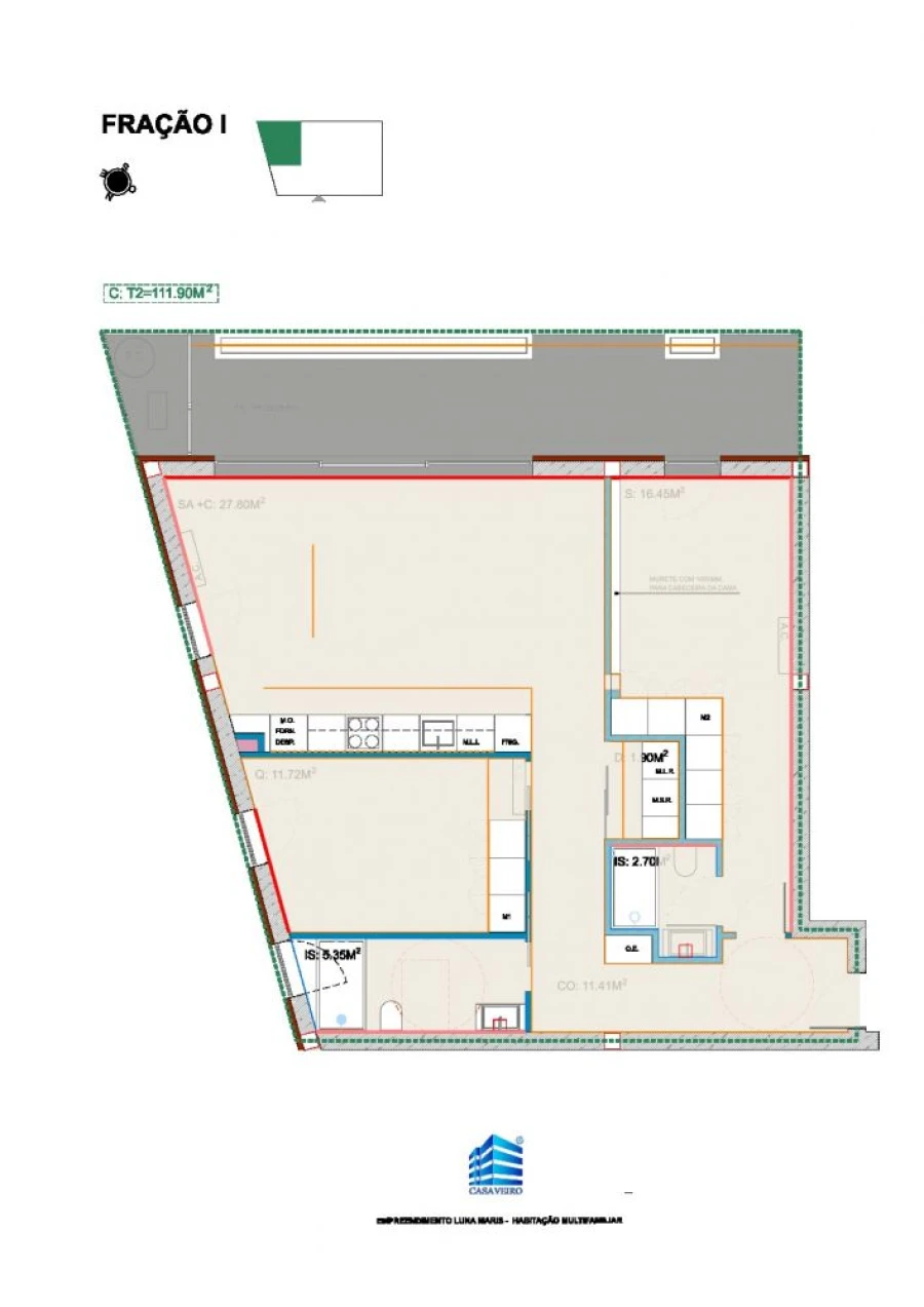 Apartamento T2 para Venda em Gafanha da Nazaré Planta 1