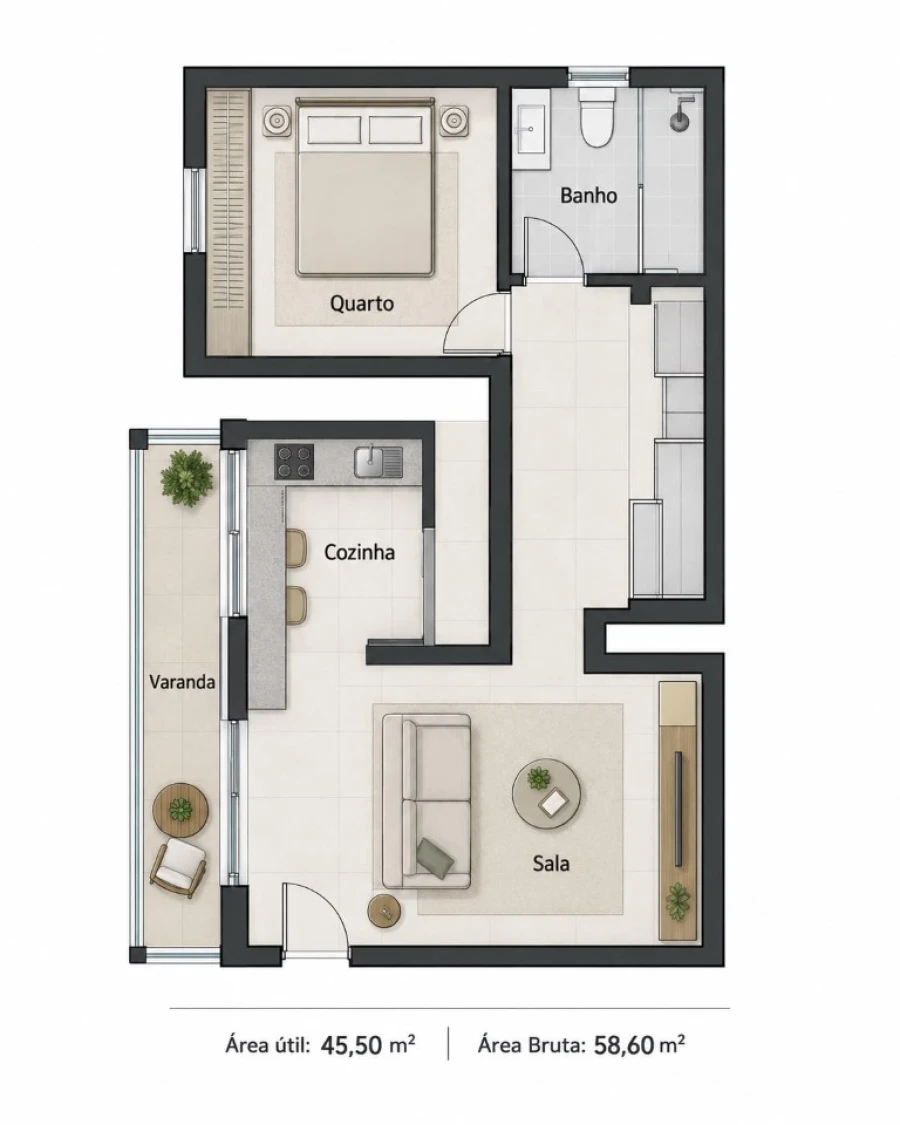 Apartamento T1 para Venda em Cascais e Estoril Planta 1