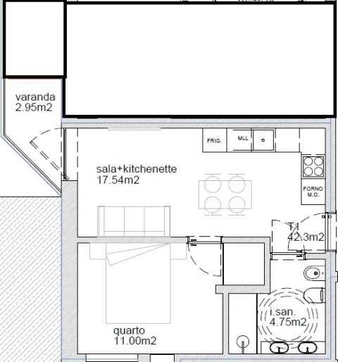 Apartamento T1 para Venda em Chafe