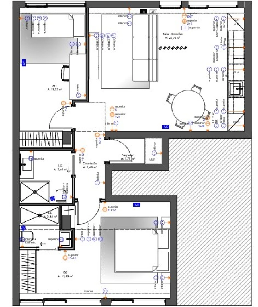 Apartamento T2 para Venda em Amora Planta 2