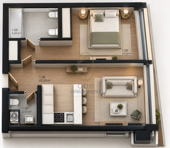 Apartamento T1 para Venda em Canidelo Foto 4