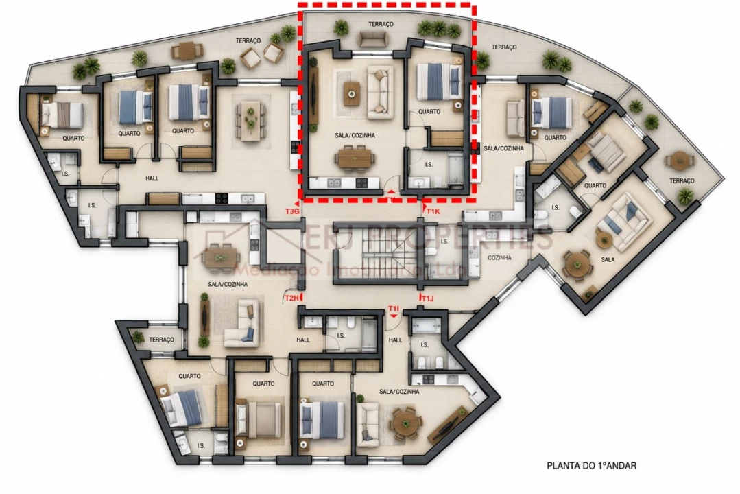 Apartamento T1 para Venda em Vila Nova de Cacela Foto 3