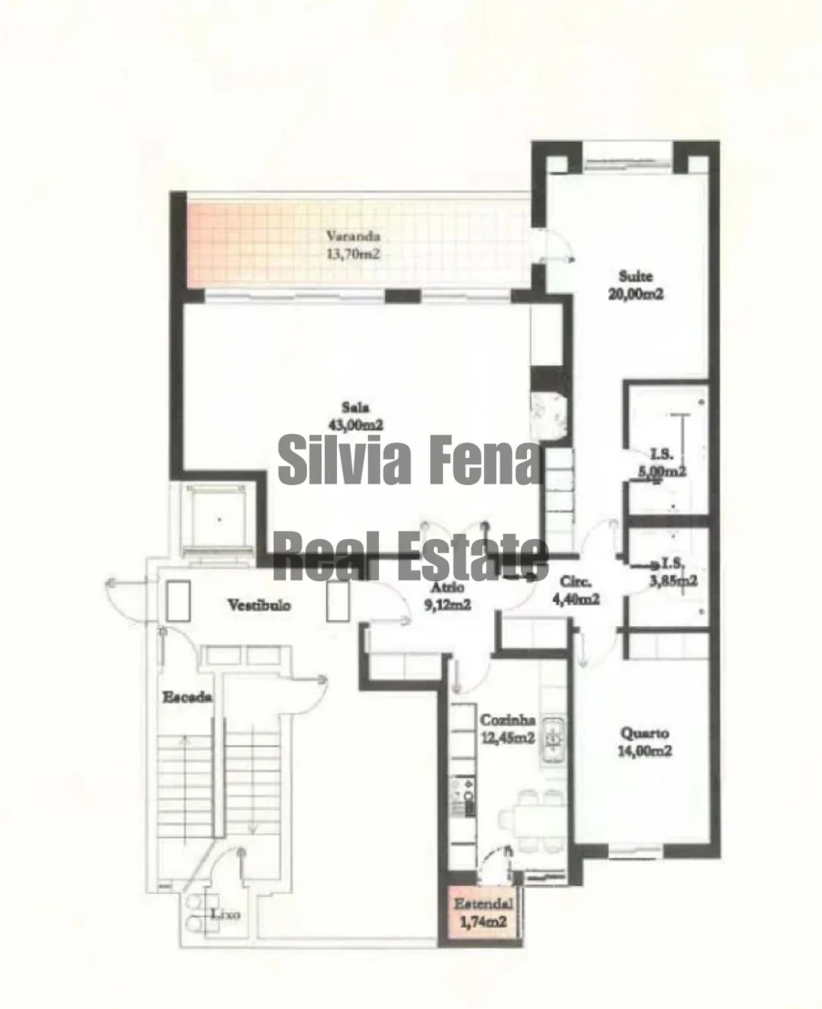 Apartamento T2 para Venda em Agualva e Mira-Sintra Planta 1