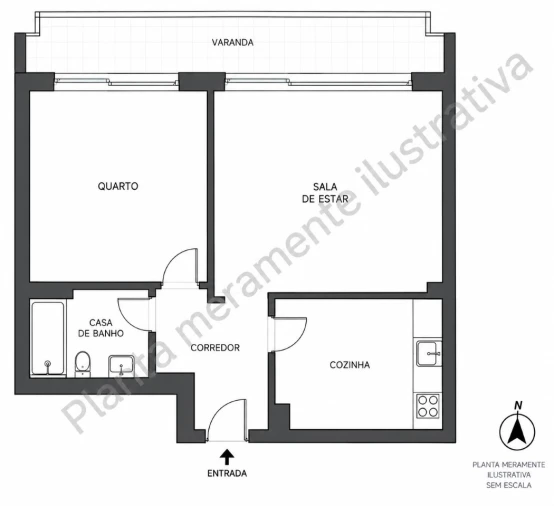 Apartamento T1 para Venda em Almada, Cova da Piedade, Pragal e Cacilhas Planta 1