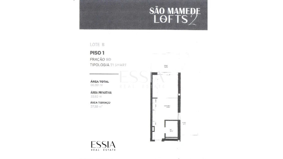Apartamento T1 para Venda em São Mamede de Infesta e Senhora da Hora Planta 1