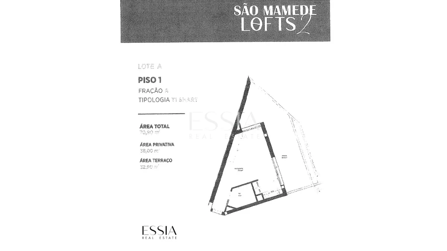 Apartamento T1 para Venda em São Mamede de Infesta e Senhora da Hora Planta 1
