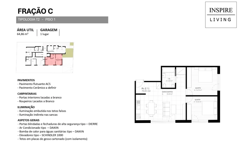 Apartamento T2 para Venda em Viseu Foto 16