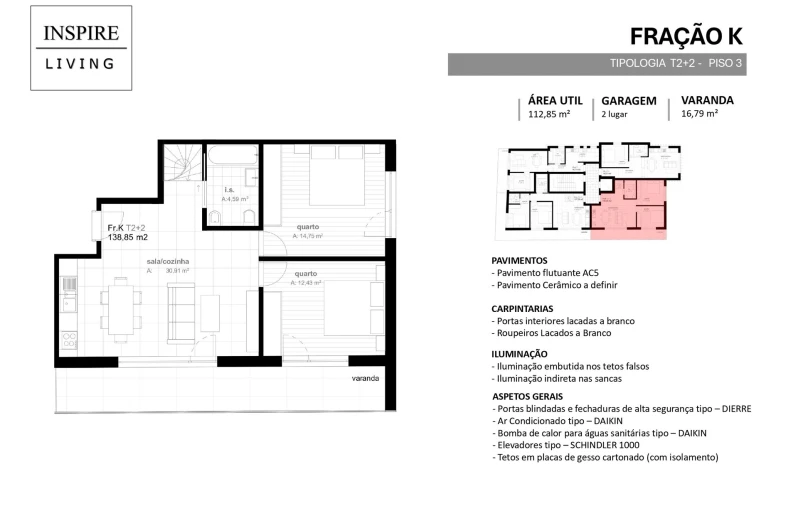 Apartamento T4 para Venda em Viseu Planta 1