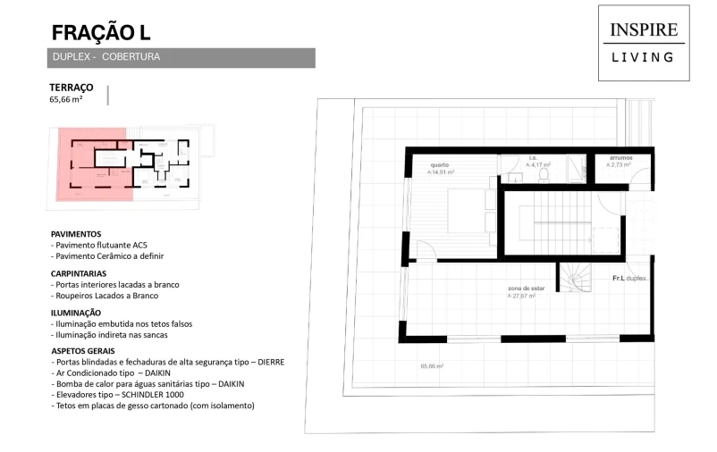 Apartamento T3 para Venda em Viseu Planta 1