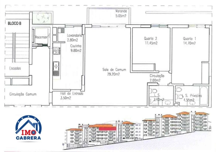 Apartamento T2 para Venda em Caniço Planta 1