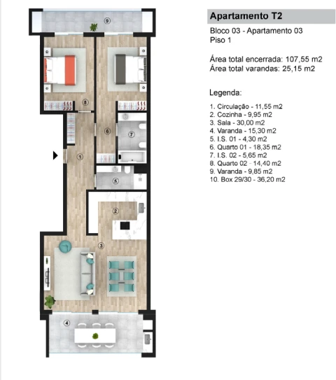 Apartamento T2 para Venda em Portimão