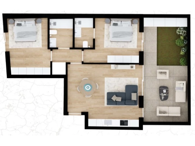 Apartamento T2 para Venda em Glória e Vera Cruz Planta 1