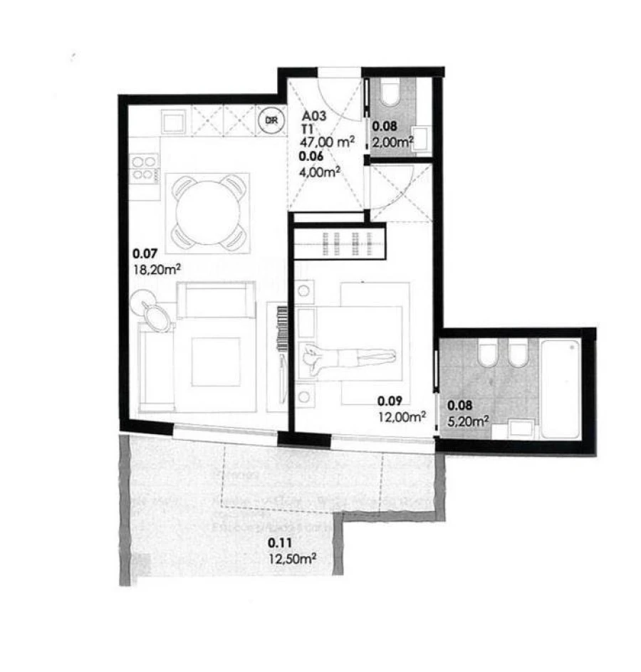 Apartamento T1 para Venda em Canidelo Foto 7