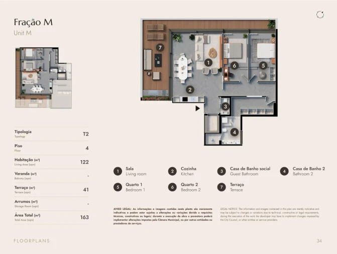 Apartamento T2 para Venda em Matosinhos e Leça da Palmeira Planta 1