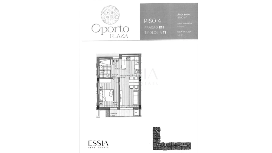 Apartamento T1 para Venda em Paranhos Planta 1