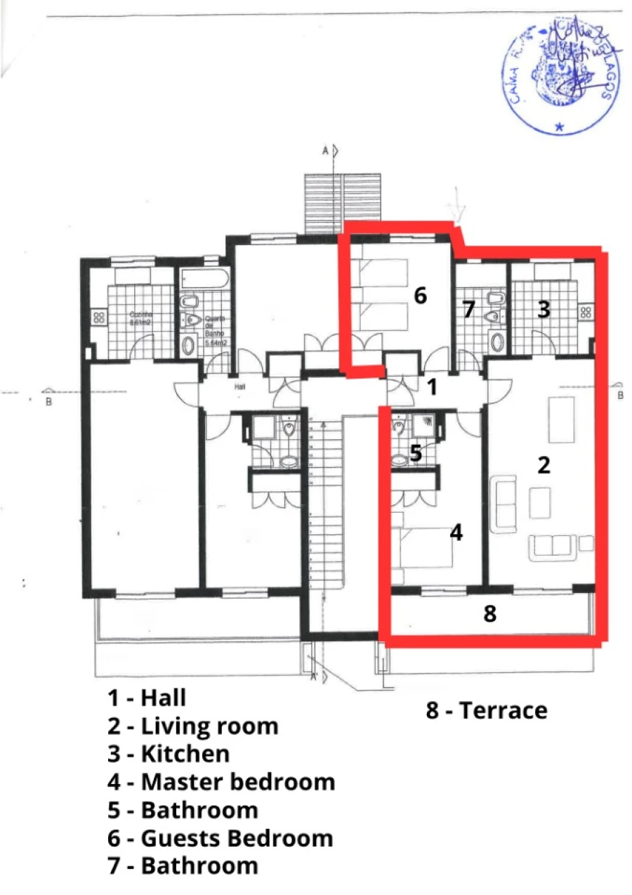 Apartamento T2 para Venda em Lagos (São Sebastião e Santa Maria) Planta 1