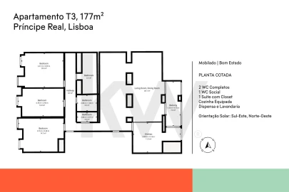 Apartamento T3 para Arrendamento em Santo António
