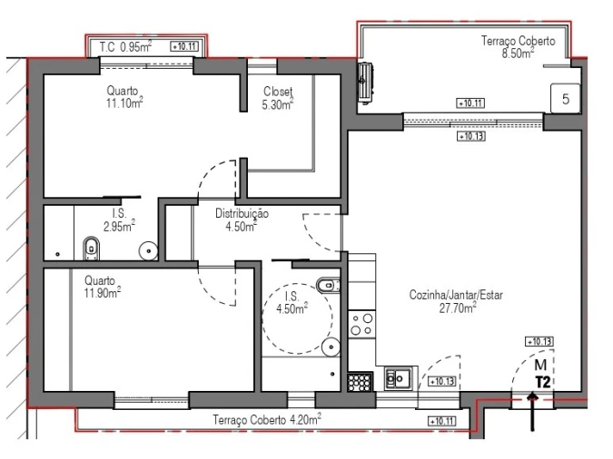Apartamento T2 para Venda em Olhão Planta 1