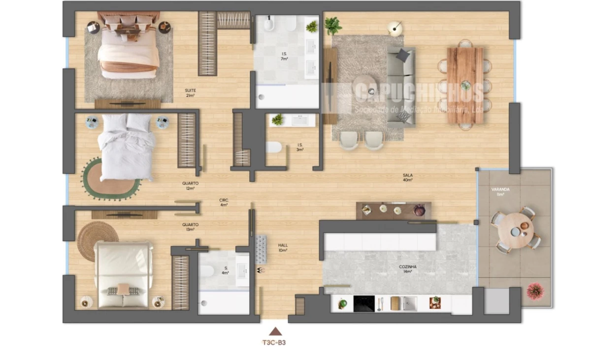 Apartamento T3 para Venda em Benfica Foto 3
