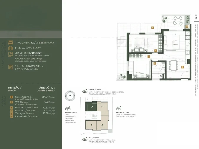 Apartamento T2 para Venda em Caniço Planta 1