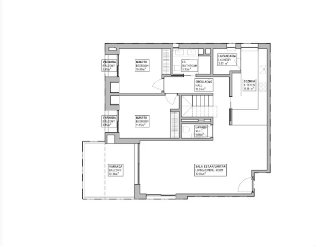 Apartamento T3 para Venda em Funchal (São Pedro) Planta 1