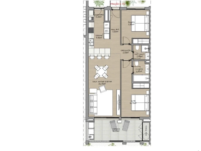 Apartamento T2 para Venda em São Martinho Planta 1