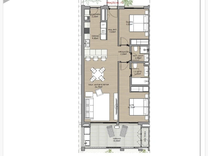 Apartamento T2 para Venda em São Martinho Planta 1