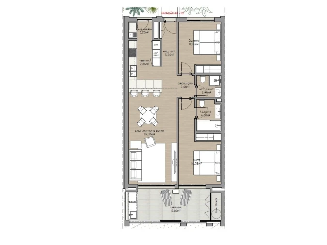 Apartamento T2 para Venda em São Martinho Planta 1