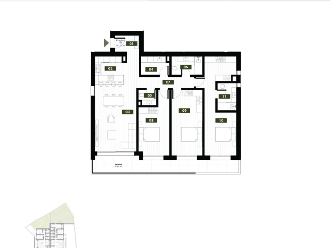Apartamento T3 para Venda em Camara de Lobos Planta 1