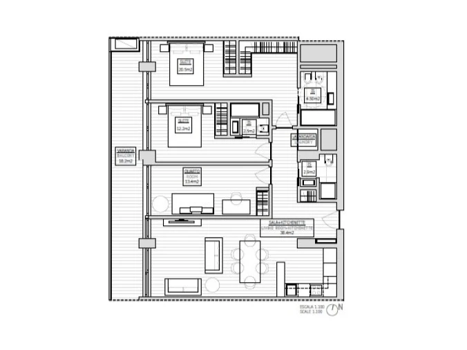 Apartamento T3 para Venda em São Martinho Planta 1