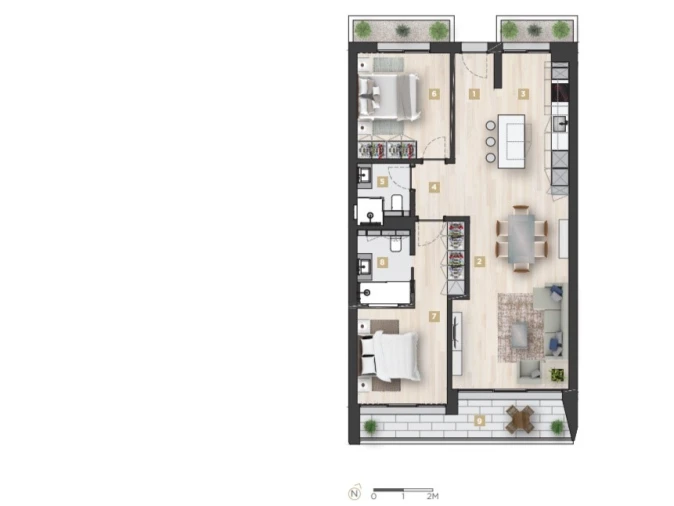 Apartamento T2 para Venda em Santo Antonio Planta 1