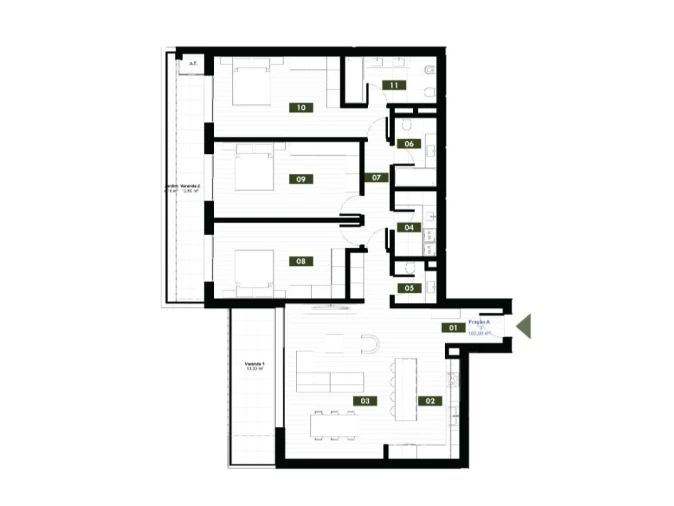 Apartamento T3 para Venda em Estreito de Camara de Lobos Planta 1