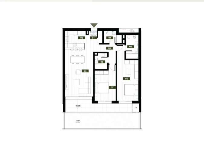 Apartamento T2 para Venda em Estreito de Camara de Lobos Planta 1