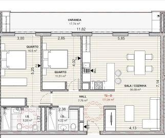 Apartamento T2 para Arrendamento em Costa