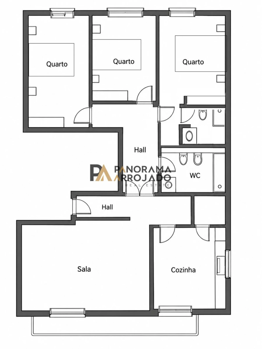 Apartamento T3 para Venda em Quinta do Anjo Planta 1
