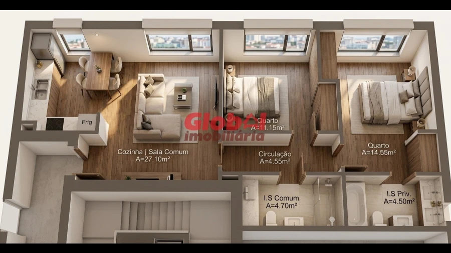 Apartamento T2 para Venda em Rio de Loba