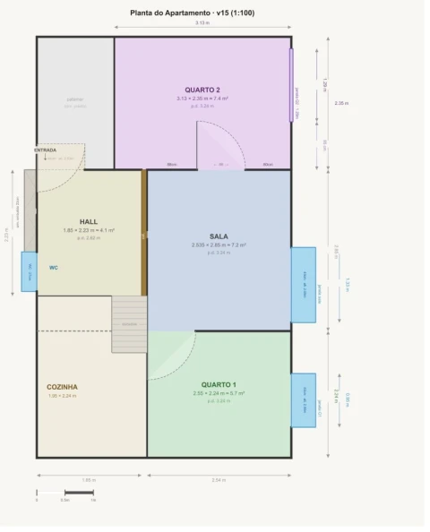 Apartamento T2 para Venda em São Vicente