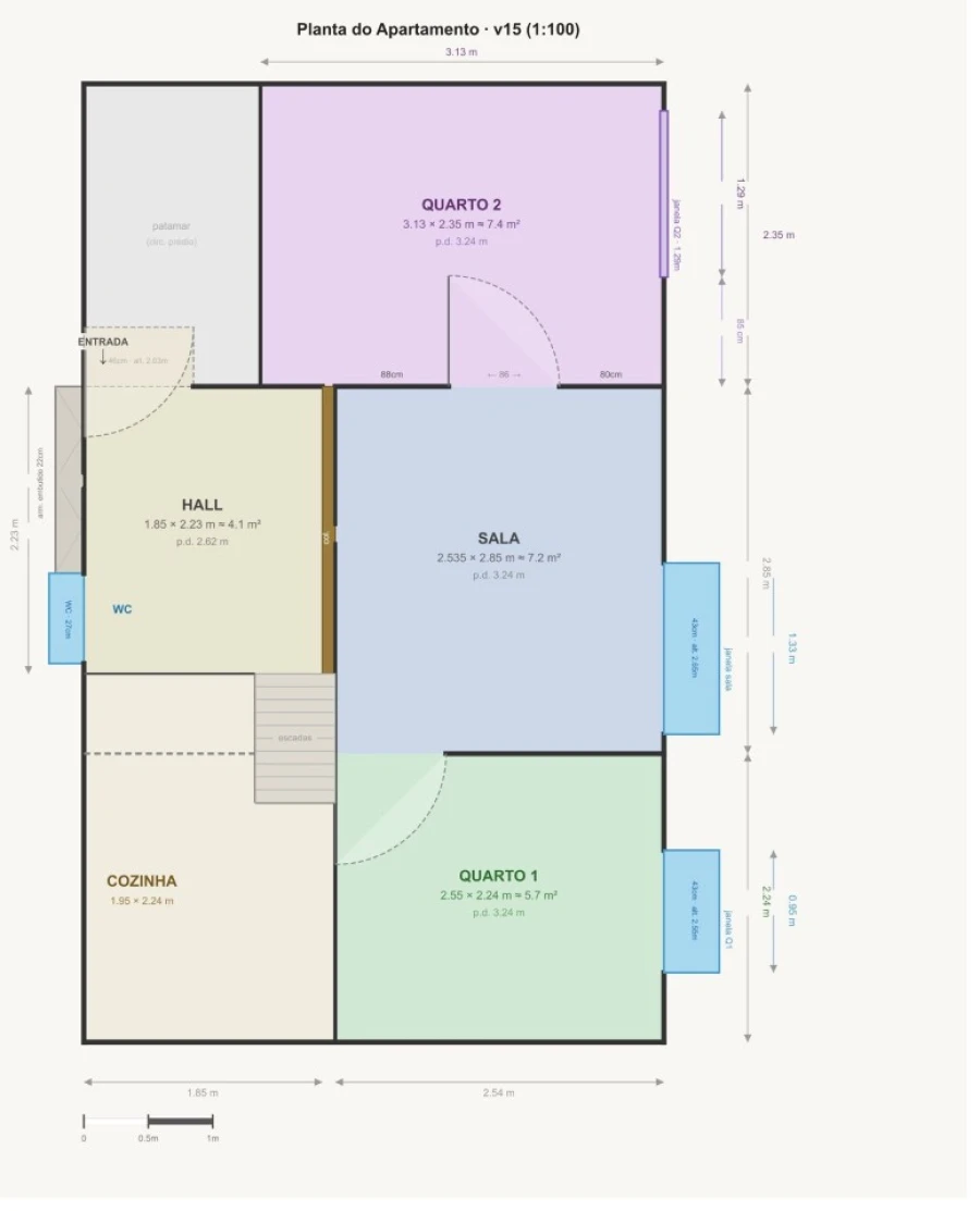 Apartamento T2 para Venda em São Vicente Planta 1
