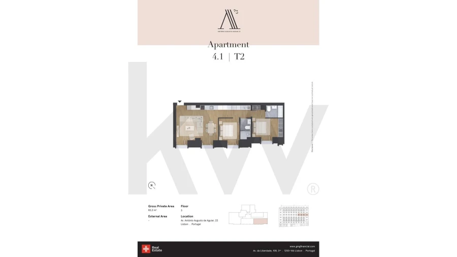 Apartamento T2 para Venda em Avenidas Novas Foto 17