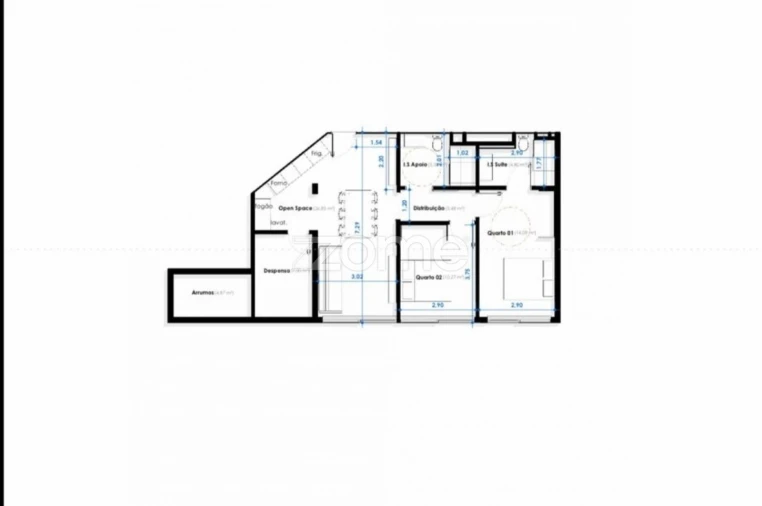 Apartamento T2 para Venda em Vila Verde e Barbudo Planta 1