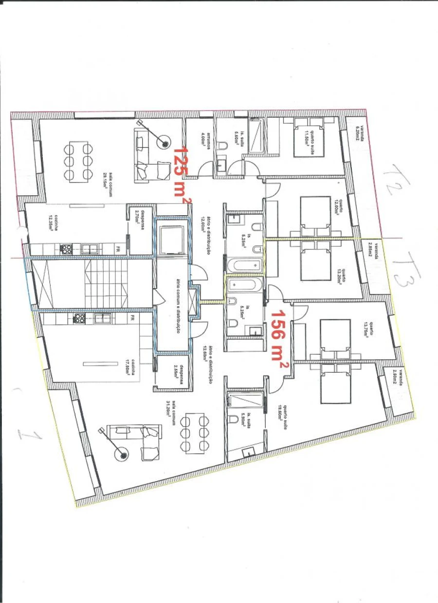 Apartamento T2 para Venda em Nogueira da Regedoura Planta 1
