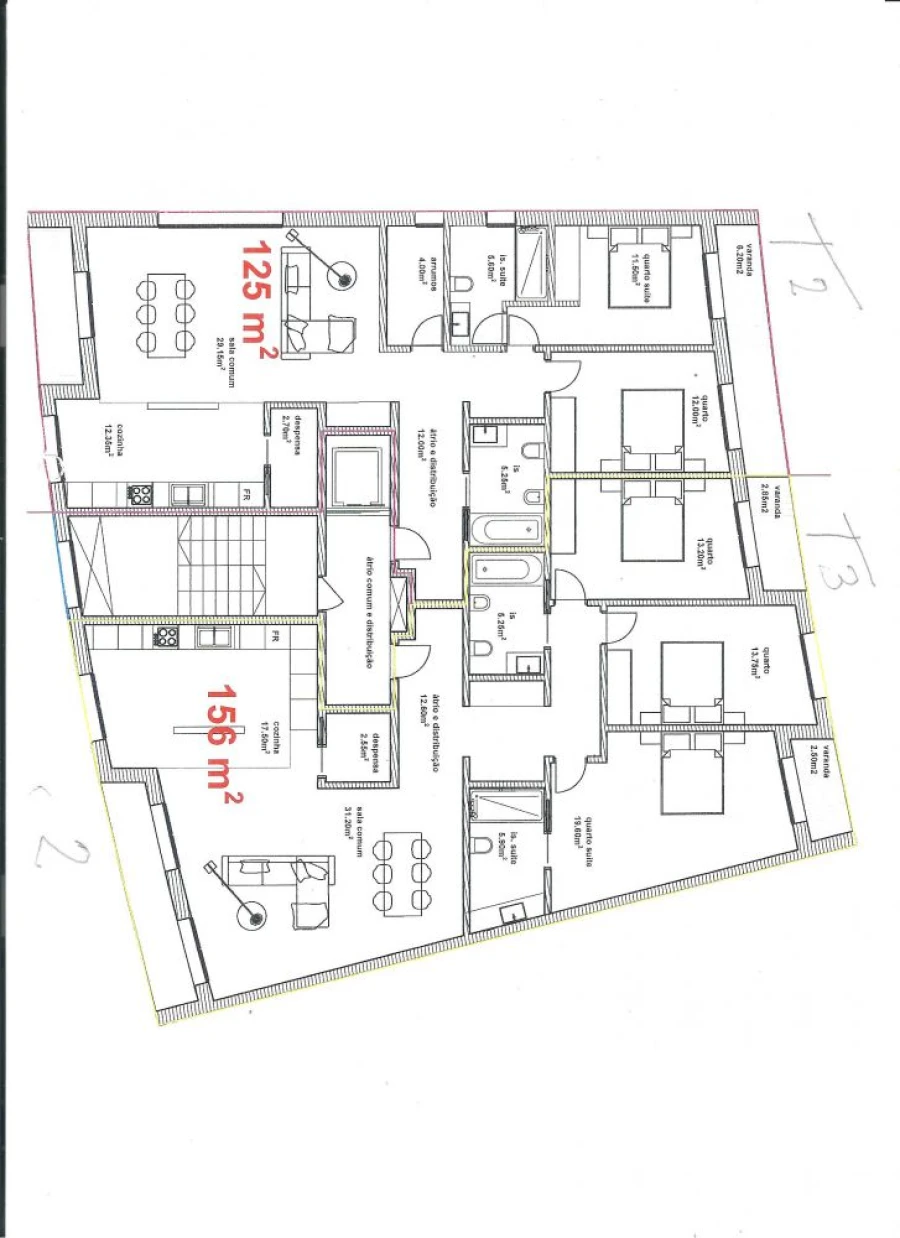 Apartamento T3 para Venda em Nogueira da Regedoura Planta 1